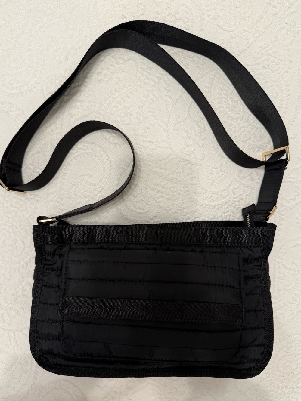 Black Quilted Crossbody Bag - Women